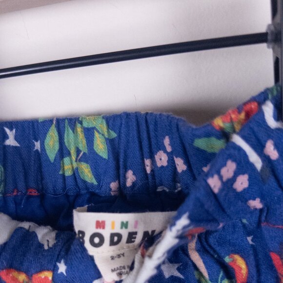 NEW Mini Boden Fantasy Unicorn Print Lined Flannel Skirt Blue Girls 2-3Y - Picture 5 of 7